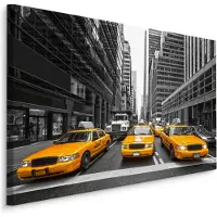 Karo-art Schilderij Gele taxi in New York City, 4 maten, wanddecoratie