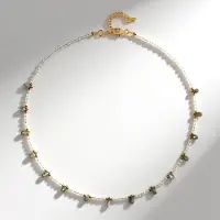 Cavill - Zilveren Halsketting 925 Sterling Zilver Verguld - Labradoriet 7,35 ct, Maansteen 18,72 ct - Elegante Damesketting 45-50 cm