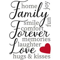 Crearreda Muursticker Family 75 X 75 Cm Vinyl Zwart