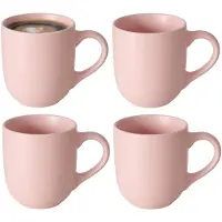 Boltze Koffiemokken Paris - 1x stuks - Keramiek - pastel roze - 300 ml - 8 x 10 cm