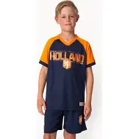 Knvb T-shirt + short Holland oranje/blauw Jongens/Meisjes Polyester V-hals - 140