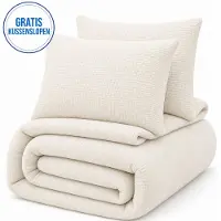 Decoware Dekbed Zonder Overtrek 140x200 cm – Mousseline Off White – Hoesloos Dekbed Wasbaar - Incl. Kussensloop - All Season - Eenpersoons