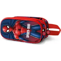 KARACTERMANIA - Marvel - Spiderman Solid - 3D Pennenzak - Potloden Etui met Dubbele Rits - Pennenetui - Blauw