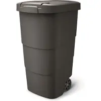 Prosperplast - Wheeler - Grote Afvalbak met wielen 110L - Zwart / Kunststof