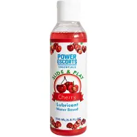 Power Escorts Glijmiddel op Waterbasis 200 ml – Kersen Smaak – Slide & Play – Geschikt voor Condooms