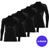 Heatkeeper - Thermoshirt heren - Zwart- XL - 4-Stuks - Thermokleding heren