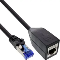 InLine RJ45-interfacebescherming Cat.6A S/FTP, RJ45-connector/kabel, zwart, 0,2 meter