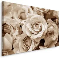 Karo-art Schilderij - Rozen in Sepia, 4 maten, wanddecoratie