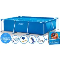 Intex 260 x 160 x 65 cm Metal Frame PREMIUM zwembad set - rechthoek