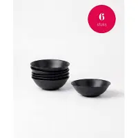 Vtwonen - Kommen - Porselein - Mat Zwart - 15 cm - Set van 6