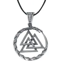 EtNox hard and heavy Halsketting - Valknut - zilverkleurig - Maat Standard