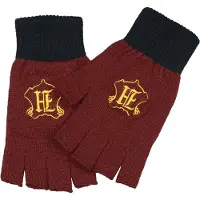 Harry Potter Vingerloze handschoenen - Hogwarts - Logo - voor Vrouwen - rood-zwart - Maat Standard