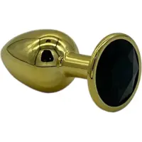 Power Escorts BR211SBLACK – Gouden Plug Met Zwarte Steen