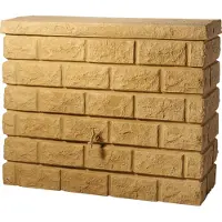 Graf regenton Rocky 400 L - zandbeige-met kraantje -met vulautomaat voor ronde regenpijp