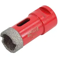 AWTOOLS AW47286 Diamantboor 20 mm - M14 Aansluiting - Voor Haakse Slijper - Droog Boren in Gres, Keramiek en Natuursteen - Vacuüm Gesoldeerd - Professionele Gatenzaag - 5903678606770