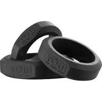 Tom of Finland XR Brands - Tom of Finland - 3 Piece Silicone Cock Ring Set - Black