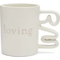 Rivièra Maison Mok Met Tekst mat wit met organisch oor - RM Loving Theemok of Koffiemok 400 ml