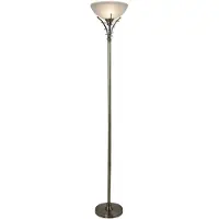 Searchlight Uplighter vloerlamp Lineas, brons / oud-messing, Woon-/ Eetkamer, metaal, Modern, vloerlamp