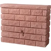 Graf regenton Rocky 400 L -steenrood - met kraantje - met vulautomaat voor ronde regenpijp