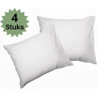 Droomtextiel Hotelkwaliteit Kussenslopen - Ivoor - Set van 4 Stuks 60x70cm - 100% Hoogwaardige Katoen