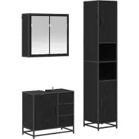 vidaXL Badkamermeubel Set 3 st Zwart Eiken 65 x 33 x 60 cm