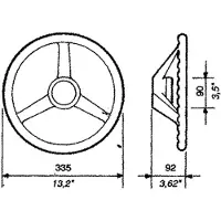 Ultraflex V32 Rudder Zilver 335 mm