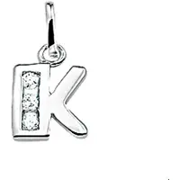 Trendjuwelier huiscollectie Bedels Letter K Zirkonia Rij Zilver