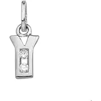 Trendjuwelier huiscollectie Bedels Letter Y Zirkonia Rij Zilver
