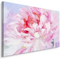 Karo-art Schilderij - Pinkster roos, print op canvas, premium print , Wanddecoratie