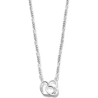 The Jewelry Collection Zilver Gerhodineerde Collier hartjes 1 1334371
