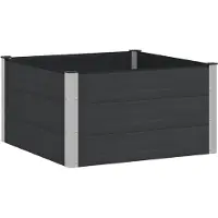 vidaXL Verhoogde plantenbak Zwart 100 x 100 x 54 cm WPC en Aluminium