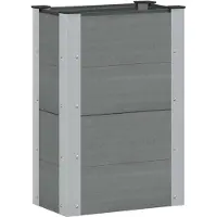 vidaXL Verhoogde plantenbak Grijs 50 x 30 x 72 cm WPC en Aluminium