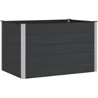 vidaXL Verhoogde plantenbak Zwart 150 x 100 x 91 cm WPC en Aluminium