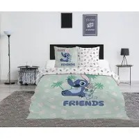 Aymax Beddengoed Stitch Disney 200x200 cm + 2 Slopen 65x65 cm Katoenmix Omkeerbaar | Best Friends Scrump | Officiële Licentie