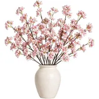 Mica Decorations Kunstbloem Bloesem Floral - 8x - H106 cm - lichtroze - kunststof - stelen kunstbloemen - boeket - bloemetjes