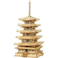Robotime 3D Puzzels Houten Bouwpakket Volwassenen Te Bouwen Diy Vijf Verdiepingen Pagode Modelkits, Creatieve Modelbouw Beste Cadeau Voor Tieners
