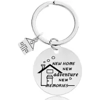 Go Go Gadget - Sleutelhanger - Quote - Cadeau nieuwe woning - New home, New adventure, New memories - 1 stuk - Zilver