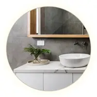 Tulup LED Spiegel - Spiegel LED - 100 cm x 100 cm - Wandspiegel LED Rond - LED-spiegel voor Woonkamer - Koel Wit 6500K - Spiegel Met Led Verlichting - LED Wandspiegel Boho