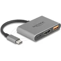 DeLOCK USB Type-C Adapter to HDMI 4K 30 Hz with USB Type-A and USB Type-C PD 2.0 90 W