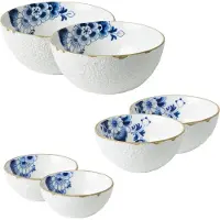 Heinen Delfts Blauw Kommenset Blauw Bloesem - Porselein - set van 6
