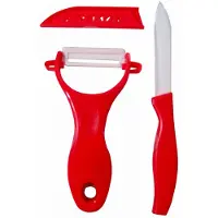 Excellent houseware Keramische schilmessen rood