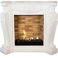 Xaralyn Bio-ethanol haard - Louis BST-W - wit natuursteen - 3 KW verwarming - haardombouw inclusief inbouwhaard - schouw