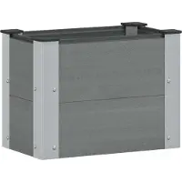 vidaXL Verhoogde plantenbak Grijs 50 x 30 x 36 cm WPC en Aluminium