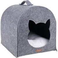 Amiplay Huis voor katten QuickPress 2in1 Hygge grijs / 33x42x36cm