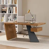Laura Industrieel Bureau 160x70 cm met Lade – Rustiek Houten Schreibtisch met Metalen Frame – Computerbureau / Werkbureau voor Thuis & Kantoor – Distressed Hout –