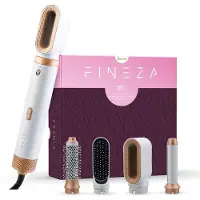 Fineza Airstyler Krultang 5 in 1 Multi Styler - Föhnborstel - Krulborstel - Kort & Lang Haar - Hairwrap - Multistyler - Heteluchtborstel - Hairstyler - Haarstyler - Wit/Brons