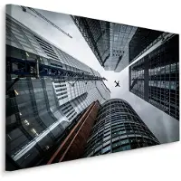 Karo-art Schilderij - Wolkenkrabbers in Londen, wanddecoratie, premium print