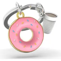 Inny Metalmorphose sleutelhanger Donut met koffiekop