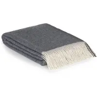 Most - Plaid Milano grigio orlo - 90% Merino wol, 10% Kasjmier wol - 140 x 200 cm - grijs
