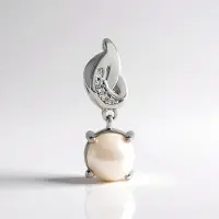 Cavill - Zilveren Hanger - 925 Sterling Zilver - Witte Zoetwater Kweekparel 7mm - 5 Cambodja Zirkonia 0,036ct - Elegant & Tijdloos